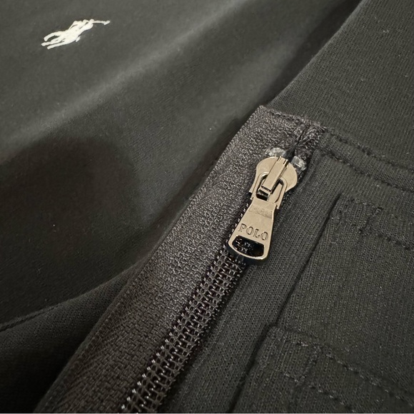 Polo Ralph Lauren Black Double-Knit Bomber Jacket White Pony - Picture 8 of 16